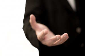 man offering a hand